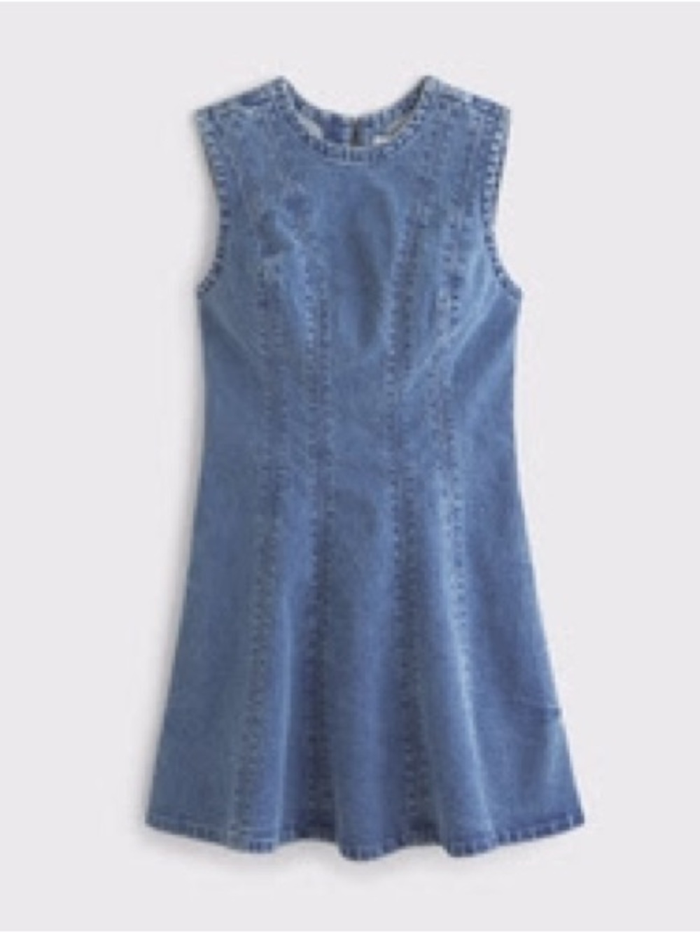 The A&F Mila High-Neck Denim Mini Dress